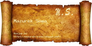 Mazurek Soma névjegykártya